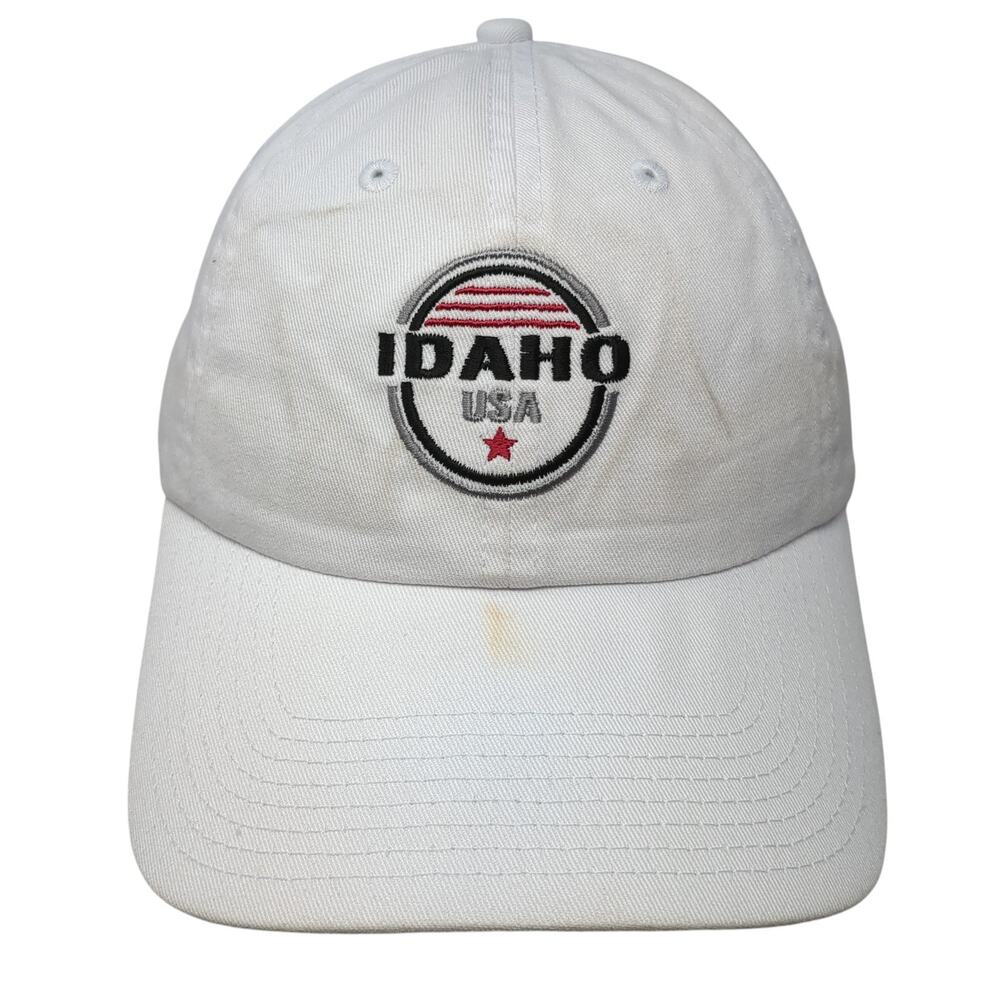 Idaho USA Slideback Baseball Cap White One Size Adjustable Fahrenheit Headwear